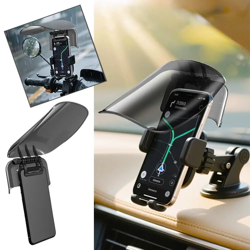 Premium Sun Hat Style Phone Mount Sun Shade Universal Fit Adjustable Extended Sun Visor Rainproof Creative Riding Gear Cycling Oasis Select