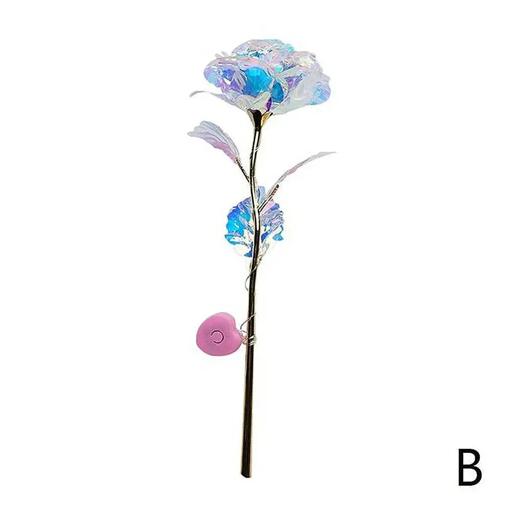 LED Glowing Rose Simulation Flower With String Lights For Christmas Anniversary Birthday Valentine's Day Gift Artificial Flower Oasis Select B