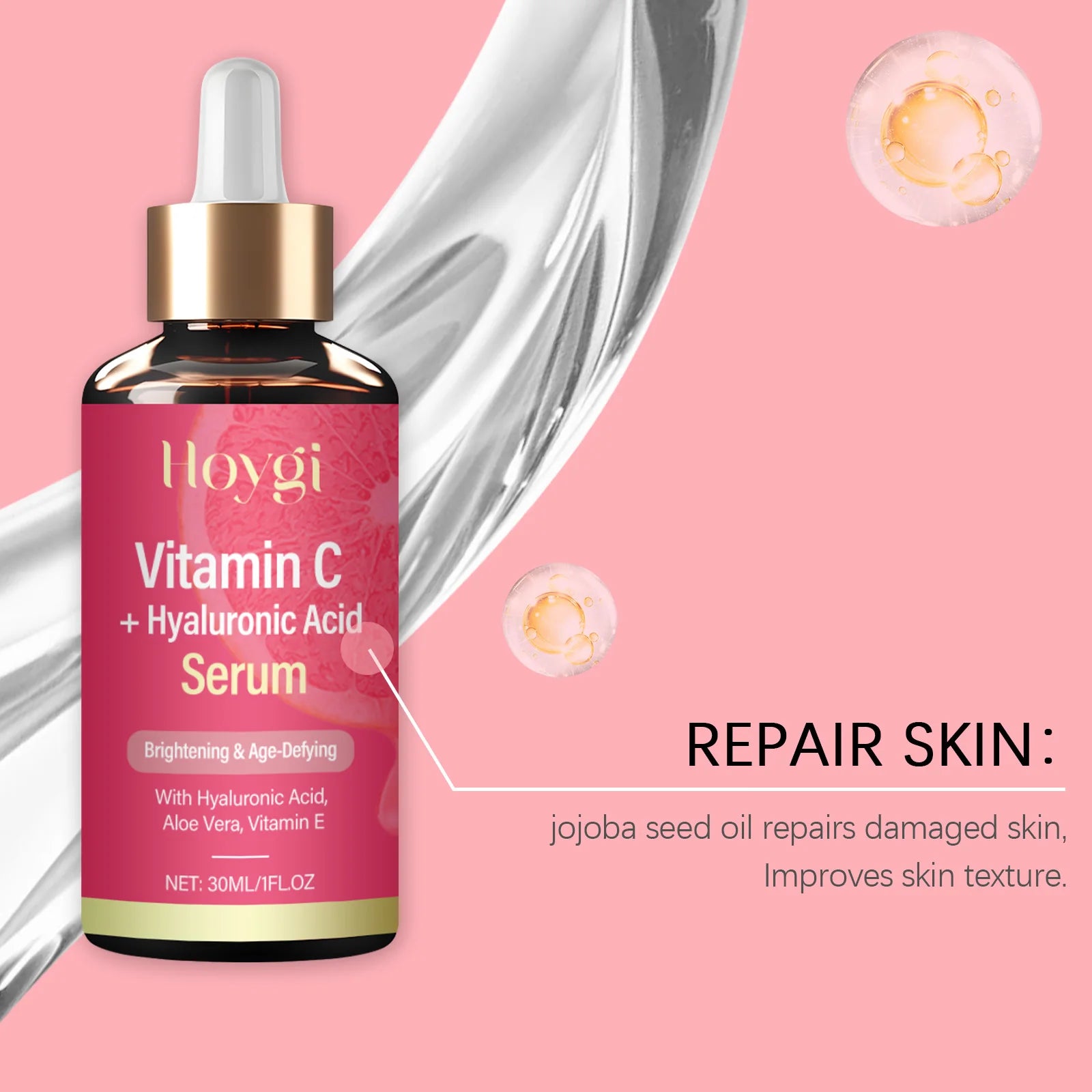 Vitamin C & Hyaluronic Acid Serum – Brighten & Fade Dark Spots Vitamin C Face Serum Oasis Select