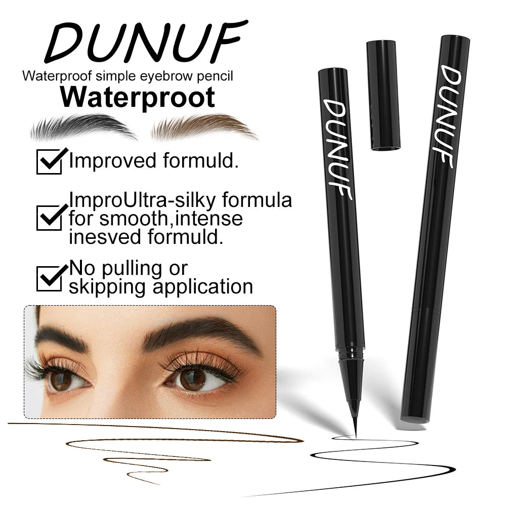 DUNUF 2 Colors Long-lasting liquid Eyebrow pencil Ultra-fine anti-stain, waterproof and perspiration-proof quick drying Eyeliner Oasis Select