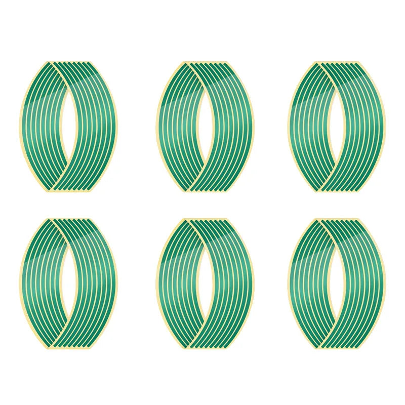 1-6set Wheel Sticker Reflective Rim Stripe Tape Bike Motorcycle Stickers For Honda For Kawasaki Z750 Z800 For YAMAHA MT07 MT09 Oasis Select Green-6set