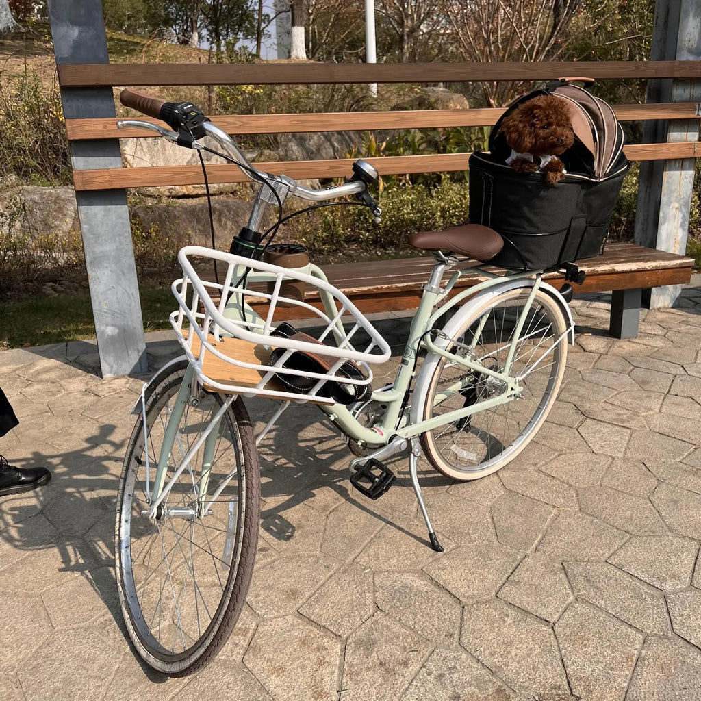Bicycle Back Seat Dog Pet Car Bag Large Capacity Electric Car Blue Scooter Foldable Portable Canvas Car Bag Oasis Select