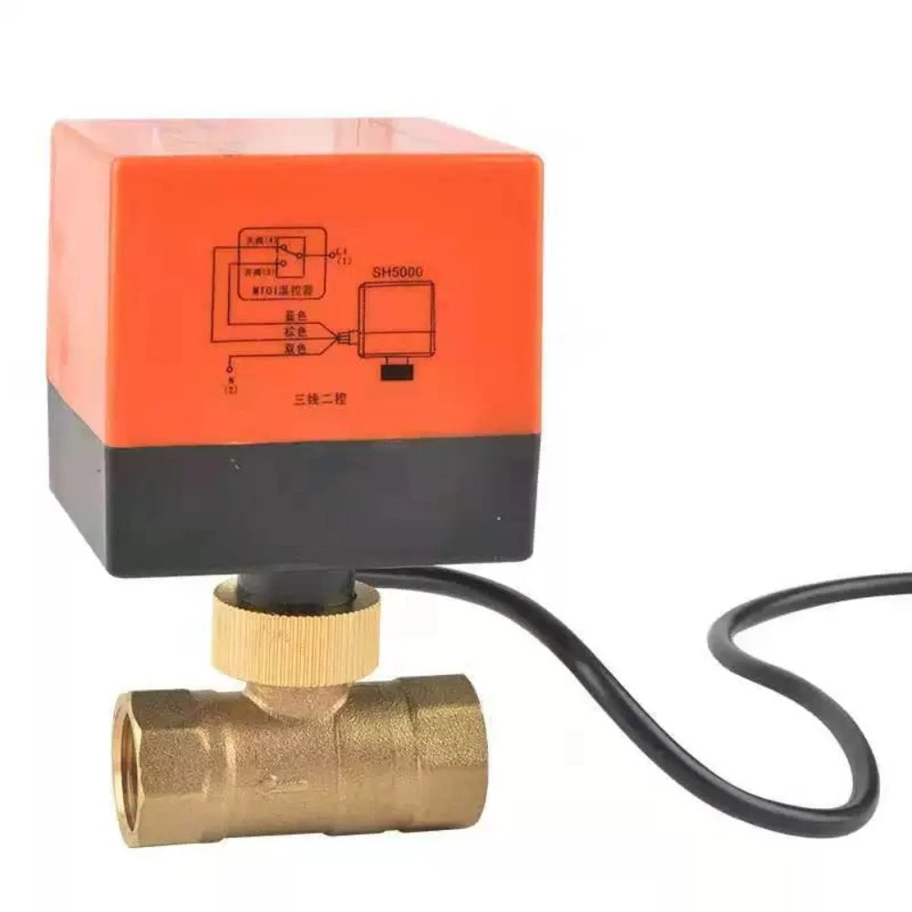 Electric Two-way Ball Valve DN15 20 25 32 40 50 Three Wire Two-point Control 220V 12V 24V Copper Electric Ball Valve Oasis Select