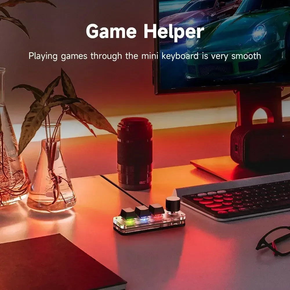 3/6 Keys 1 Knob Mini Macro Mechanical Keyboard USB RGB Gaming Custom Programming Knob Portable Custom Switch For Photoshop Oasis Select