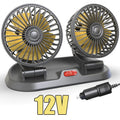 1/2/3 Head Car Fan Summer Air Fan USB/12V/24V Fan Cooler Adjustable 2 Speeds Silent Fan for Home Desk Office&Car Air Fan Oasis Select B 12V