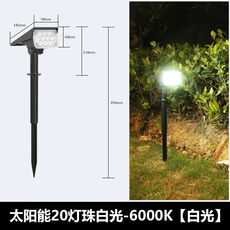 Solar Spotlights Dual Use Tree Light Outdoor Super Bright Landscape Light Garden Garden Villa Decorative Spotlights Lawn Oasis Select 20 LED white light