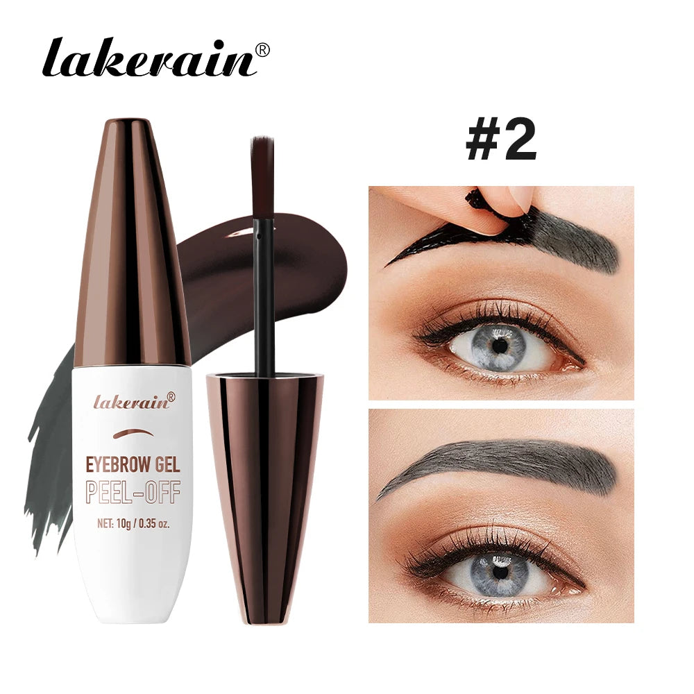 Lakerain Eyebrow Gel Tattoo Easy Peel-off Liquid Dyeing Eyebrow Cream Waterproof Durable Brow Tint Film Forming Cosmetics Oasis Select 2 BROWN
