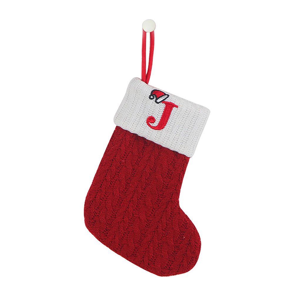 Personalized Knitted Christmas Stocking – Monogram Initial