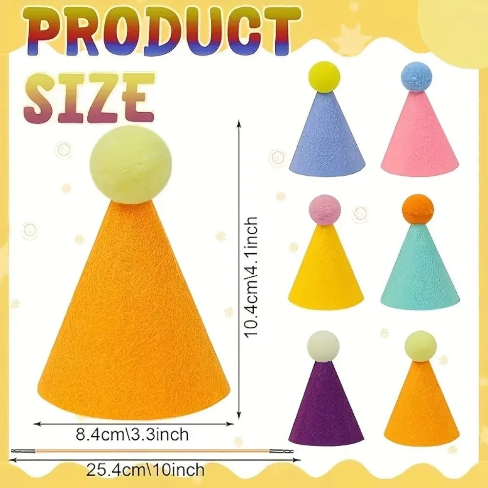 6-Pack Colorful Mini Cone Party Hats – Lightweight & Festive