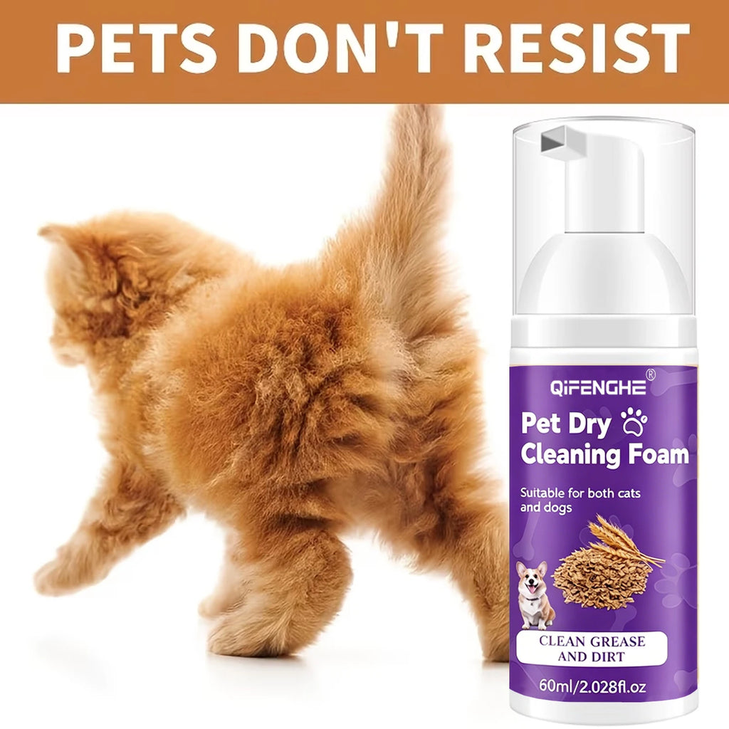 Waterless Dry Foam Shampoo for Dogs & Cats – No Rinse