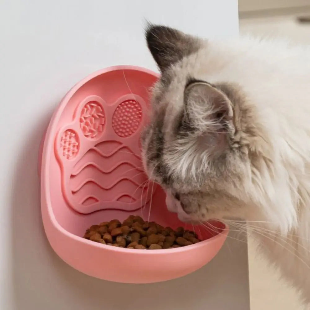Silicone Suction Cup Cat Bowl | Non-Slip Slow Feeder Pet Dish