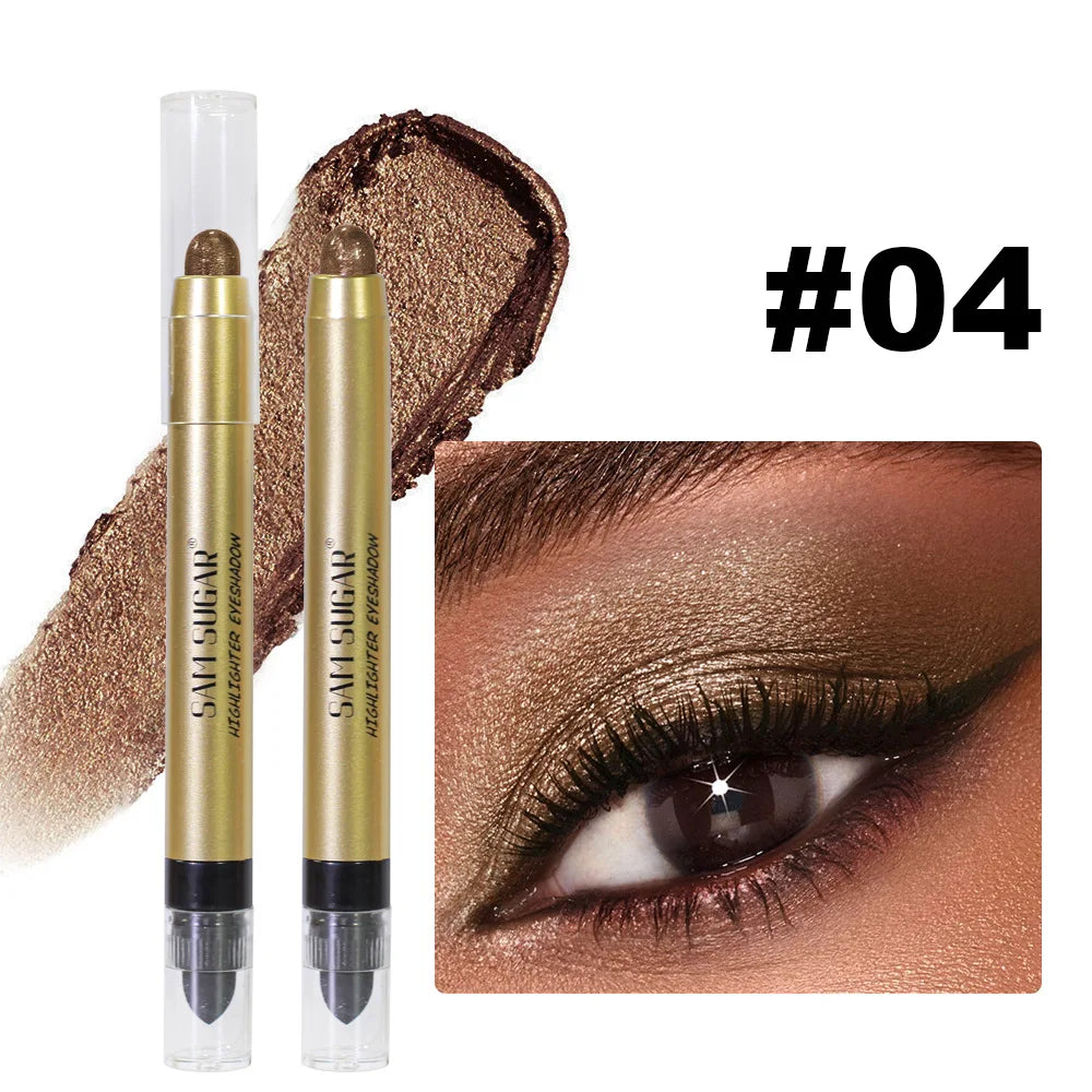 SAM SUGAR 2-in-1 Metallic Eyeshadow Highlighter Dual Tip Pen