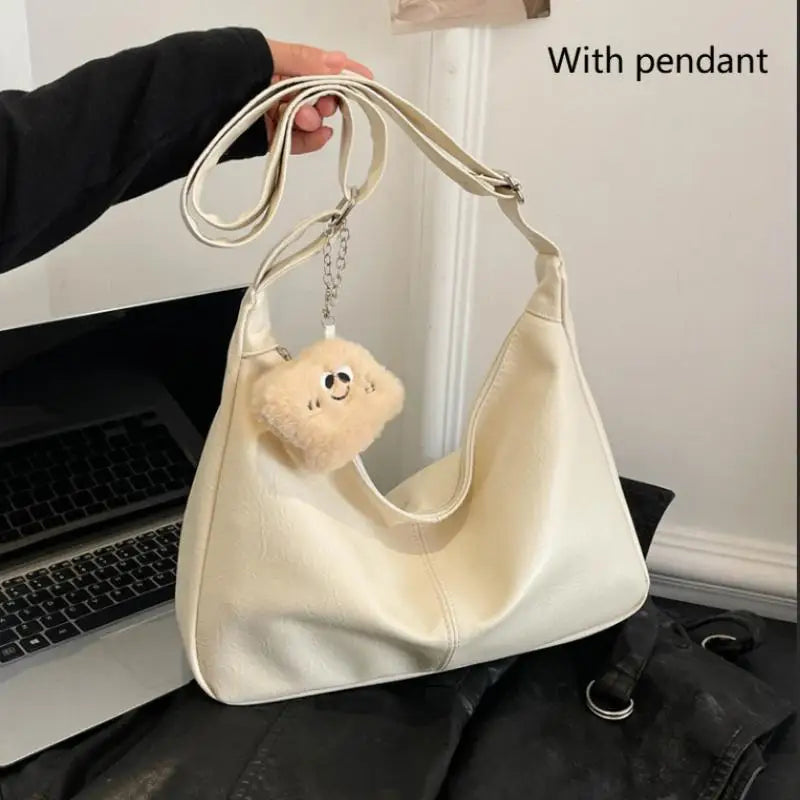 Retro PU Leather Shoulder Bag – Large Capacity Women's Tote