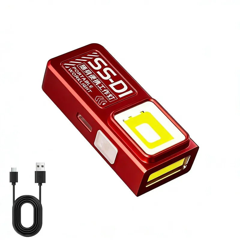 Mini COB LED Flashlight USB-C Rechargeable Magnetic Clip EDC