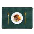 Nordic-style Double-sided Woven Leather Placemats Table Heat Insulation Pads and Home Heat-resistant Table Pads Oasis Select 3 moss green 43 30Cm oil edge