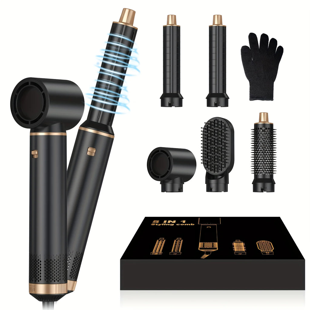 5-in-1 Hot Air Dryer Brush Set – Curl, Straighten & Style