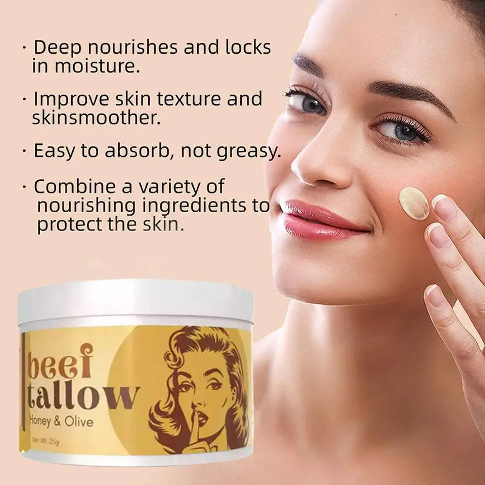1/2PCS Whipped Beef Tallow And Honey Balm Moisturizing Beef Tallow Face Cream Body Lotion Grass Fed Grass Finished Face Cream Oasis Select
