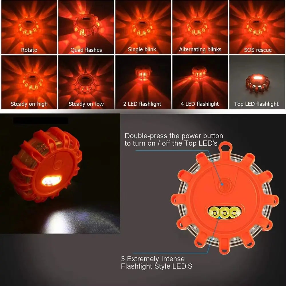 Magnetic Base Magnetic LED Strobe Light Flashing Mode Warning Signal Warning Light Safety LED Strobe Emergency Light Oasis Select
