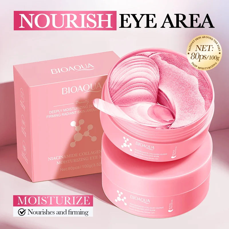 BIOAQUA 80pc Collagen Eye Mask – Dark Circles & Anti-Aging Under Eye Patches Oasis Select