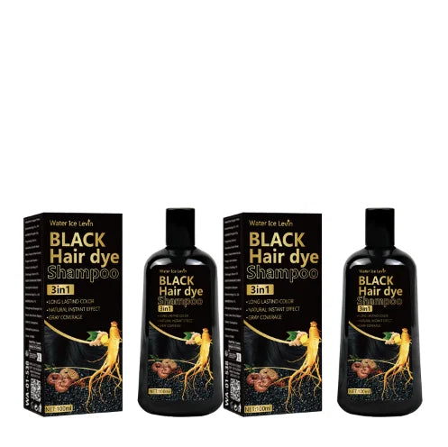 Black Hair Dye Shampoo 3in1 with Ginger & Biotin - Long Lasting Color & Gray Coverage for Vibrant Hair Oasis Select Oil-control