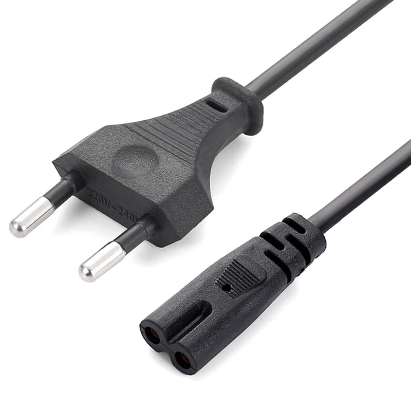 EU Power Cable 2pin IEC320 C7 US Power Extension Cord For Laptop Charger Canon Epson Printer Radio Speaker Oasis Select EU Plug