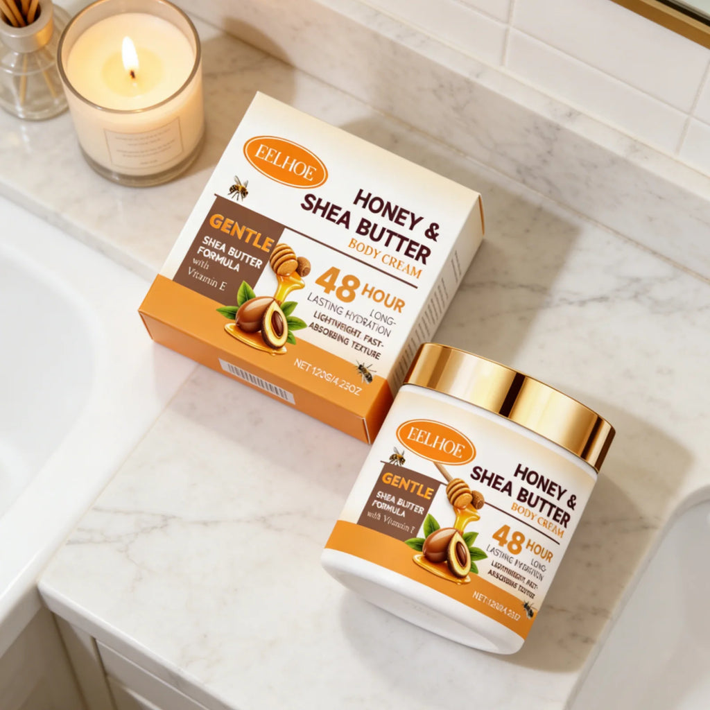 Eelhoe Honey Shea Butter Body Cream Soften Skin Nourish Refreshing Lightweight Gentle Formula Deep Moisturizing Body Lotion 120g Oasis Select