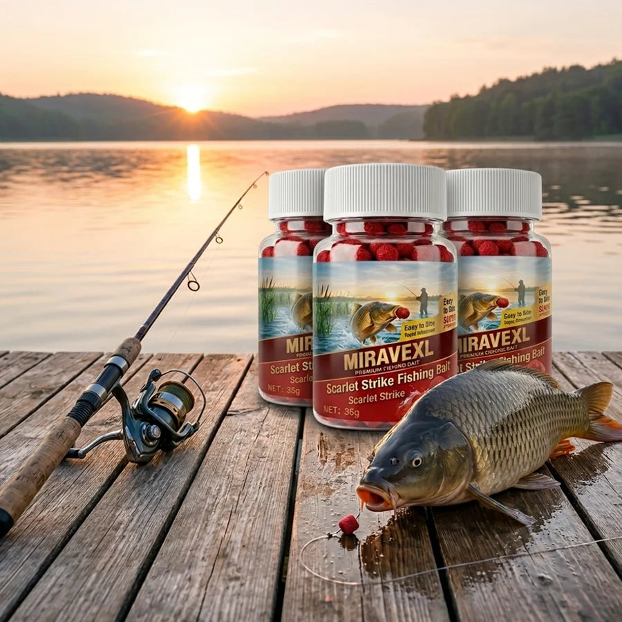 MIRAVEXL Scarlet Strike Fishing Bait Red Boilies Soft Pellet Lure High Attractant Carp Fishing Tackle Accessories Oasis Select