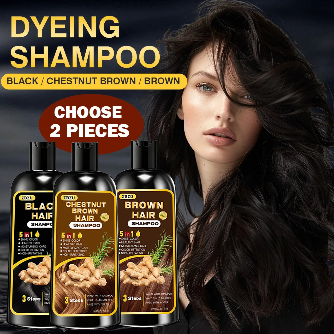 New hair dye shampoo 5-in-1, containing ginger and biotin. Long-lasting color retention and coverage of gray hair. Long-lasting Oasis Select