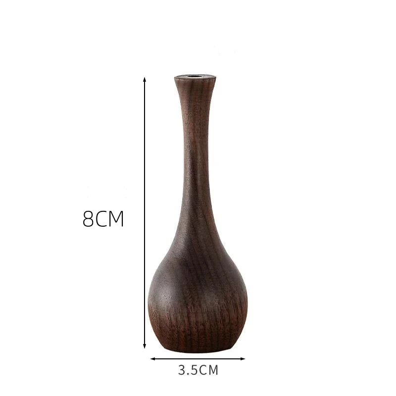 Black Walnut Solid Wood Creative Vase Diffuser Table Top Aromatherapy Decoration Flower Arrangement Decorative Vase Oasis Select 1pcs