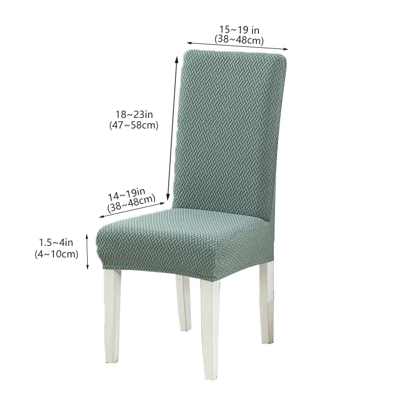Long Checkered Jacquard Chair Cushion Cover, Elastic Dining Chair Slipcover, Solid Stretchable Seat Cover for Home Oasis Select