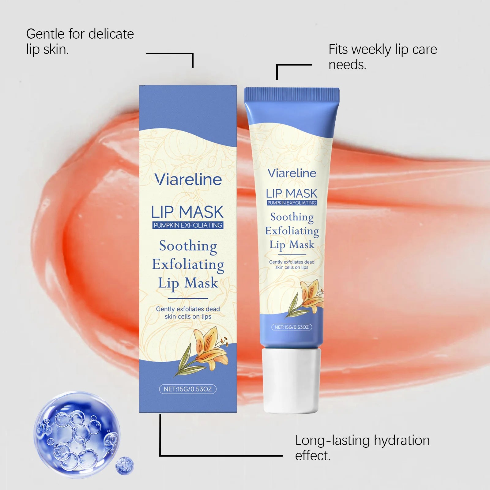 VIARELINE Lip Nourishing Mask Deep Hydration Exfoliate Brighten Skin Relieve Dryness Prevent Cracking Maintenance Lip Sooth Mask Oasis Select
