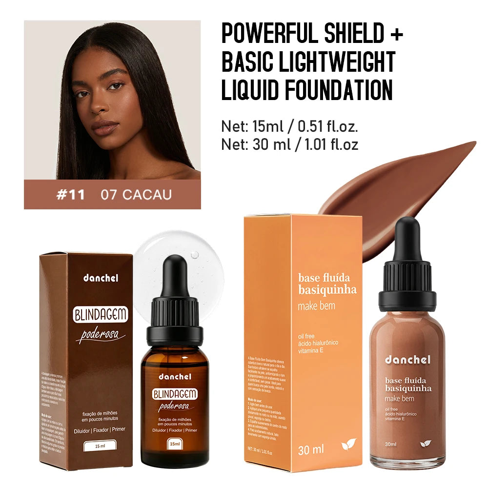 2pcs Face Makeup Set, Primer Serum + Liquid Foundation Waterproof Long-Lasting Natural Coverage Makeup Combo for Women Gifts Oasis Select SET 11