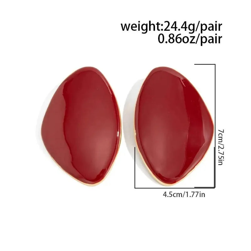 New Trendy Geometric Large Stud Earrings Women Vintage Drip Oil Irregular Triangle Earrings Party Jewelry Oasis Select