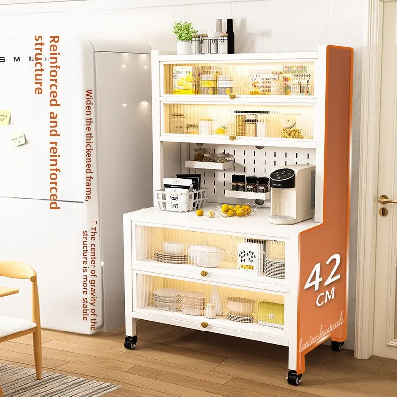 Dustproof side cabinets, shelves, multi-layer floor cabinets, small appliances, microwave ovens, multifunctional storage racks Oasis Select