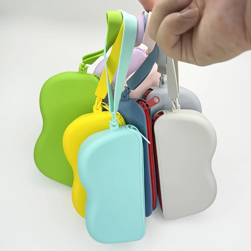 1pc Portable Silicone Glasses Case, Zipper Closure, Minimalist Eyeglass Pouch for Travel, Protective Glasses Case for Men Women Oasis Select