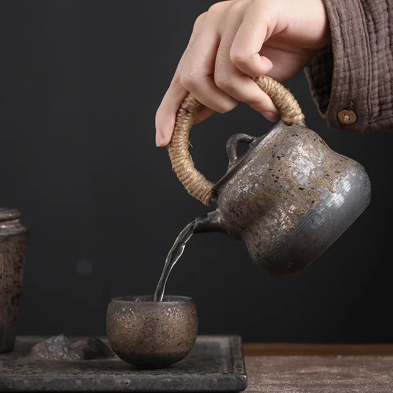 Japanese Style Cup Single Cup Tea Appreciation Cup Retro Japanese Style Stoneware Kung Fu Small Tea Cup Ceramic Teacup Mug Bowl Oasis Select