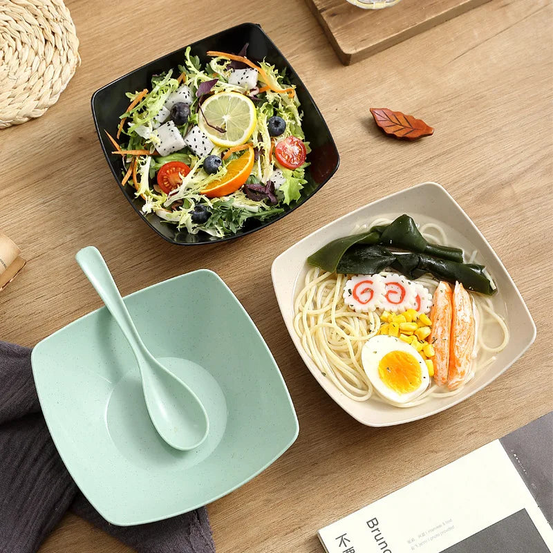 4pcs Salad Bowl Set Western Salad Dish Durable Plastic Bowls, Food Storage Containers for Family Gatherings and Everyday Use Oasis Select