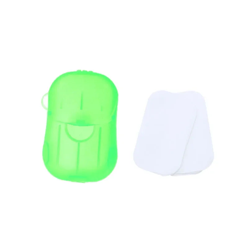 20PCS Portable Soap Paper Disposable Soap Paper Flakes Washing Cleaning Hand for Kitchen Toilet Outdoor Travel Camping Hiking Oasis Select green