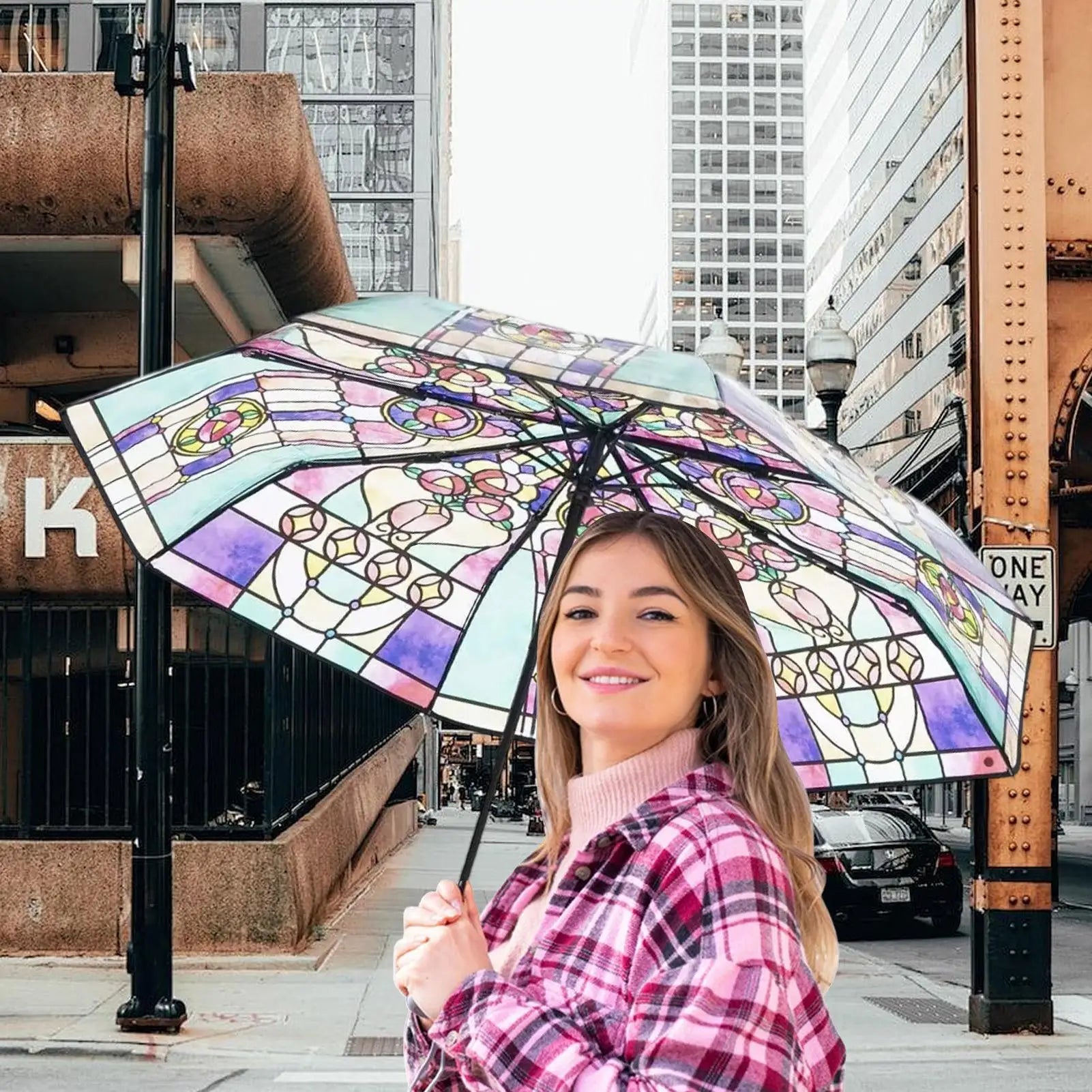 Transparent Vintage Parasol Umbrella Hand-Painted Foldable Parasol Umbrella Stylish Design Folding Umbrella for Colleagues Oasis Select