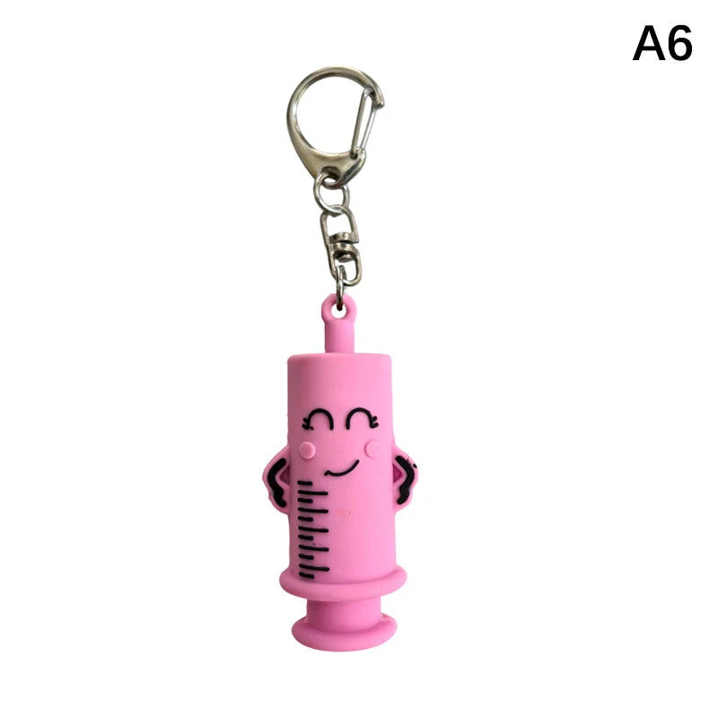 Syringe-Shaped Ampoule Bottle Opener Keychain Rubber Cutter Aid Medication Vial Breaker Tool For Home Nurses And Doctors Oasis Select A6