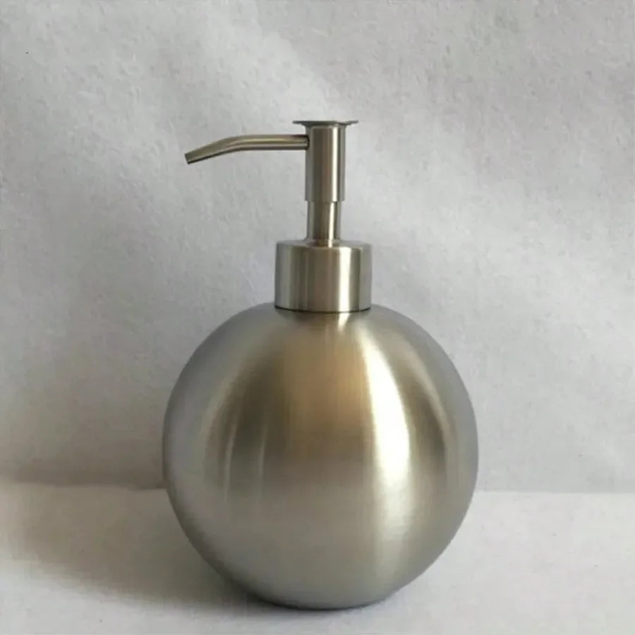 500ML Stainless Steel Spherical Liquid Soap Bottle Push Type Hand Sanitizer Dispenser Bottle Squeeze Bottle Shampoo Bottle Oasis Select