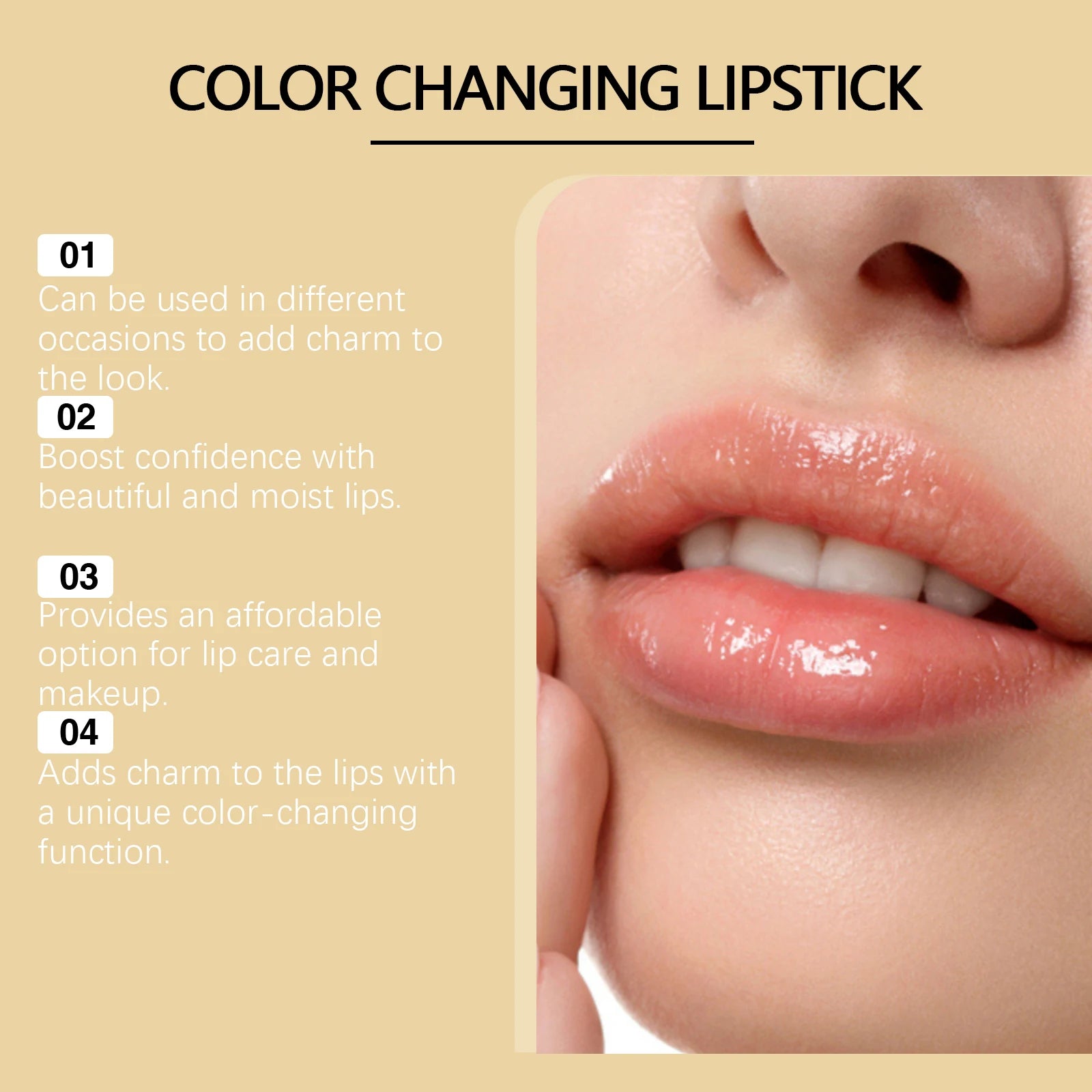 Color Changing Lipstick Anti-Dryness Moisturize Lighten Shining Lip Waterproof Non-greasy Not Easy to Fade Red Pink Lips Makeup Oasis Select