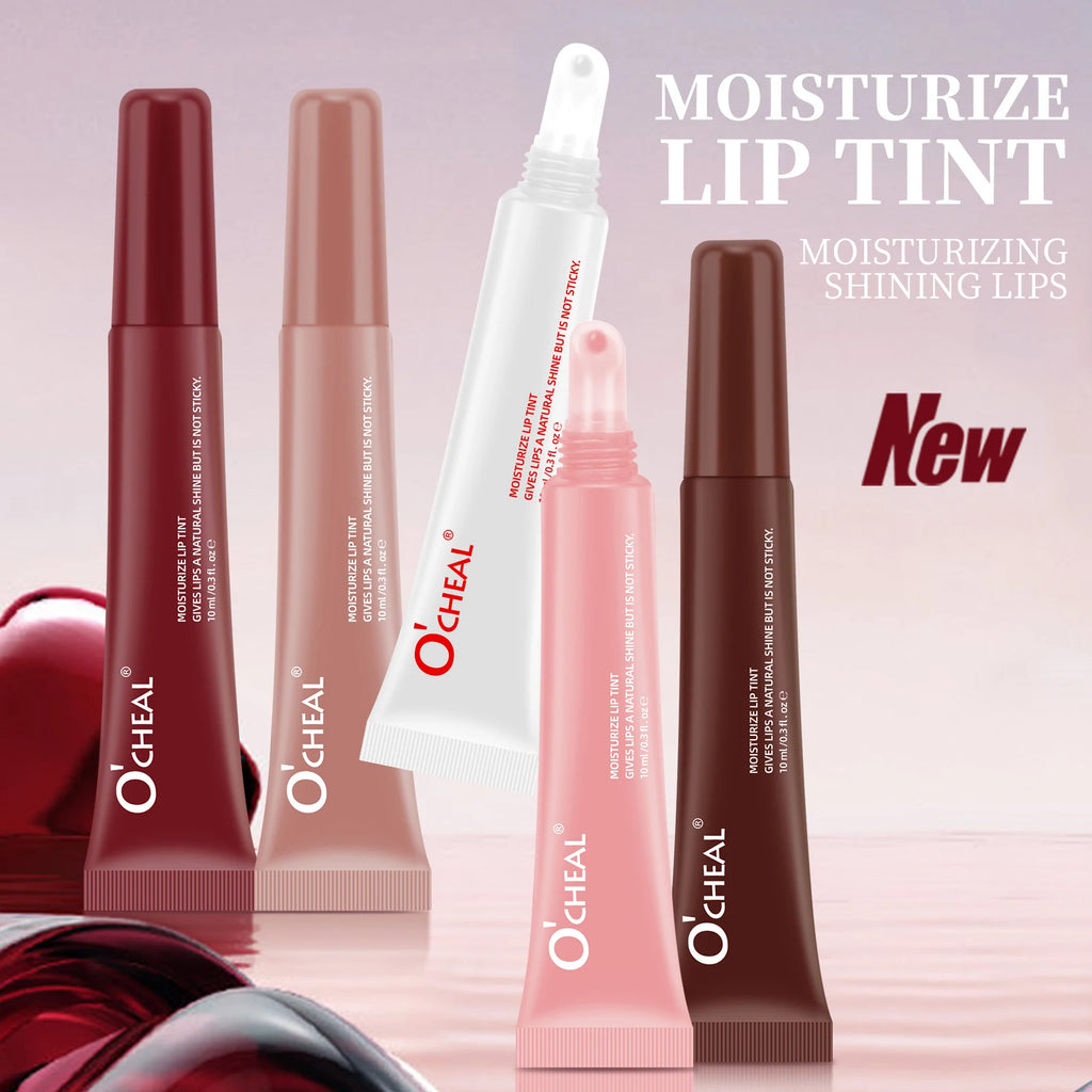OCheal 5 colors Moisturizing Lip Mask Glaze Colored Lipstick Glass Colored Lip Gel Lip Balm Lipstick Lip Color Mouth Beauty Oasis Select