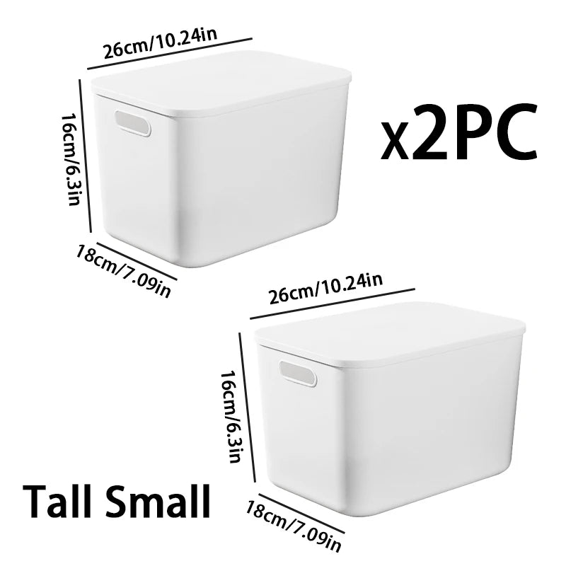 Household Miscellaneous Storage Box,Desktop Cosmetic Organizer,Multi-functional Storage Basket, Wardrobe and Clothes Storage Box Oasis Select Tall Small-2PC