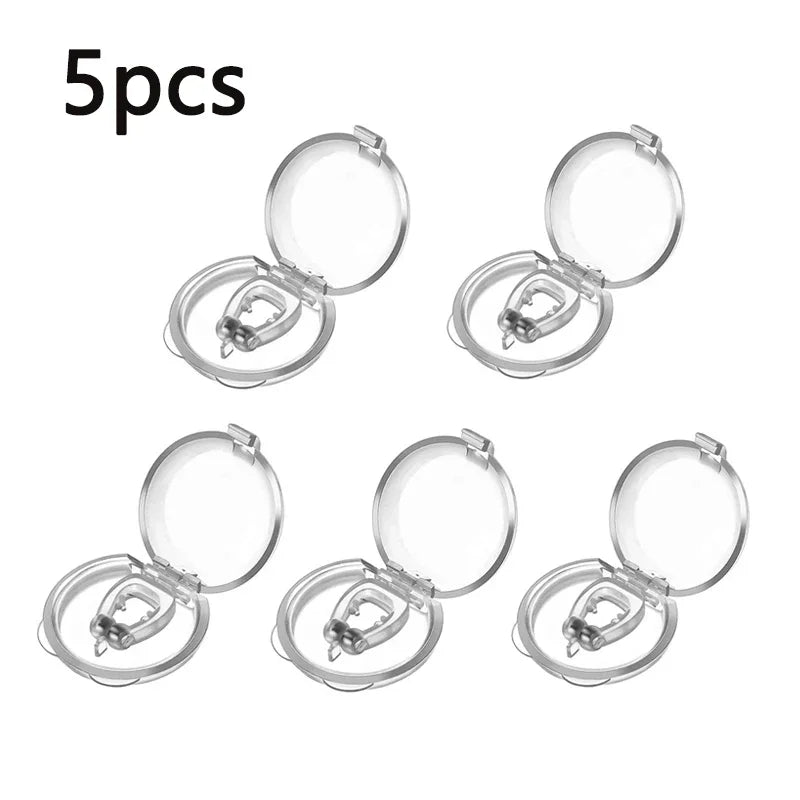 Silicone Magnetic Anti Snore Stop Snoring Nose Clip Sleep Tray Sleeping Aid Apnea Guard Night Device with Case Anti Ronco Oasis Select 5pcs