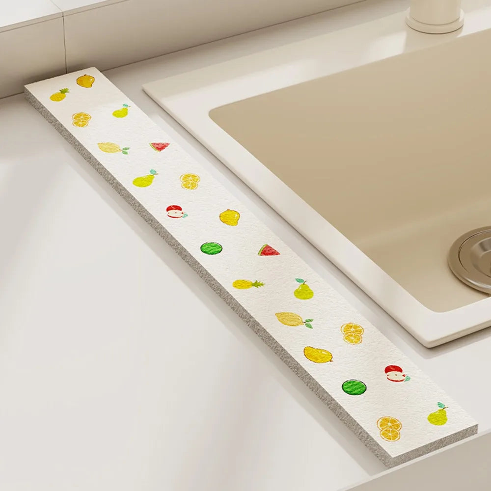 Cute Wood Pulp Cotton Sink Countertop Absorbent Pad Cartoon Quick Dry Sponge Mat Splash-proof Dish Drying Mat Kitchen Supplies Oasis Select 04