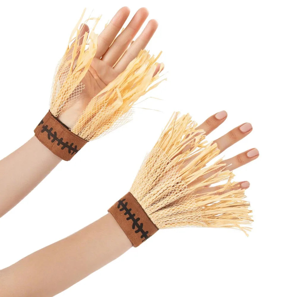 Halloween New Arrival COSPLAY Scarecrow Three-Piece Set Headband Gloves Costume Accessories Character Outfit Oasis Select