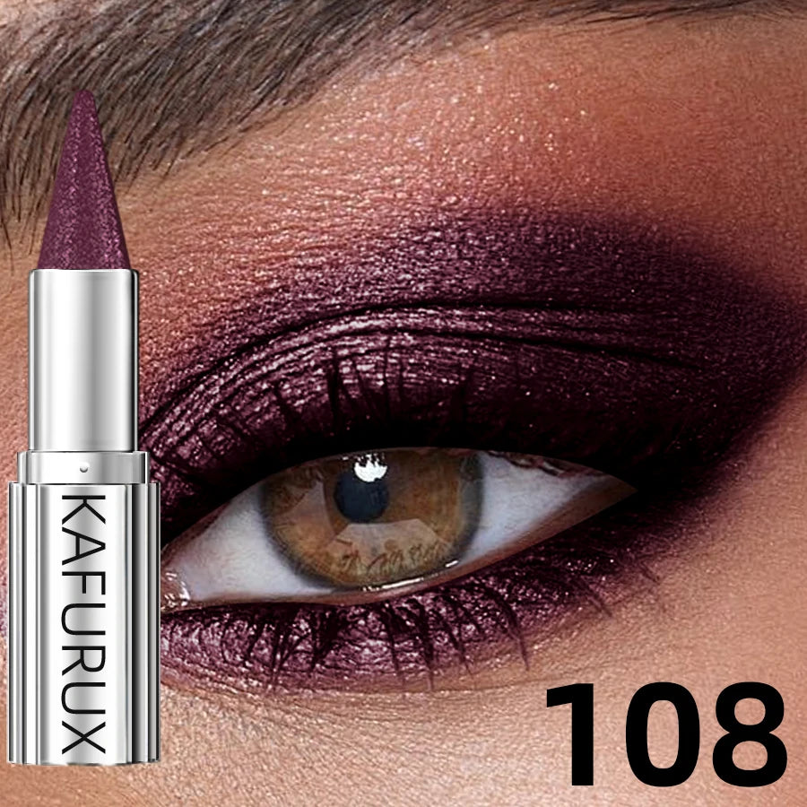 KAFURUX Metallic Glitter Eyeshadow Stick | 12 Colors, Waterproof