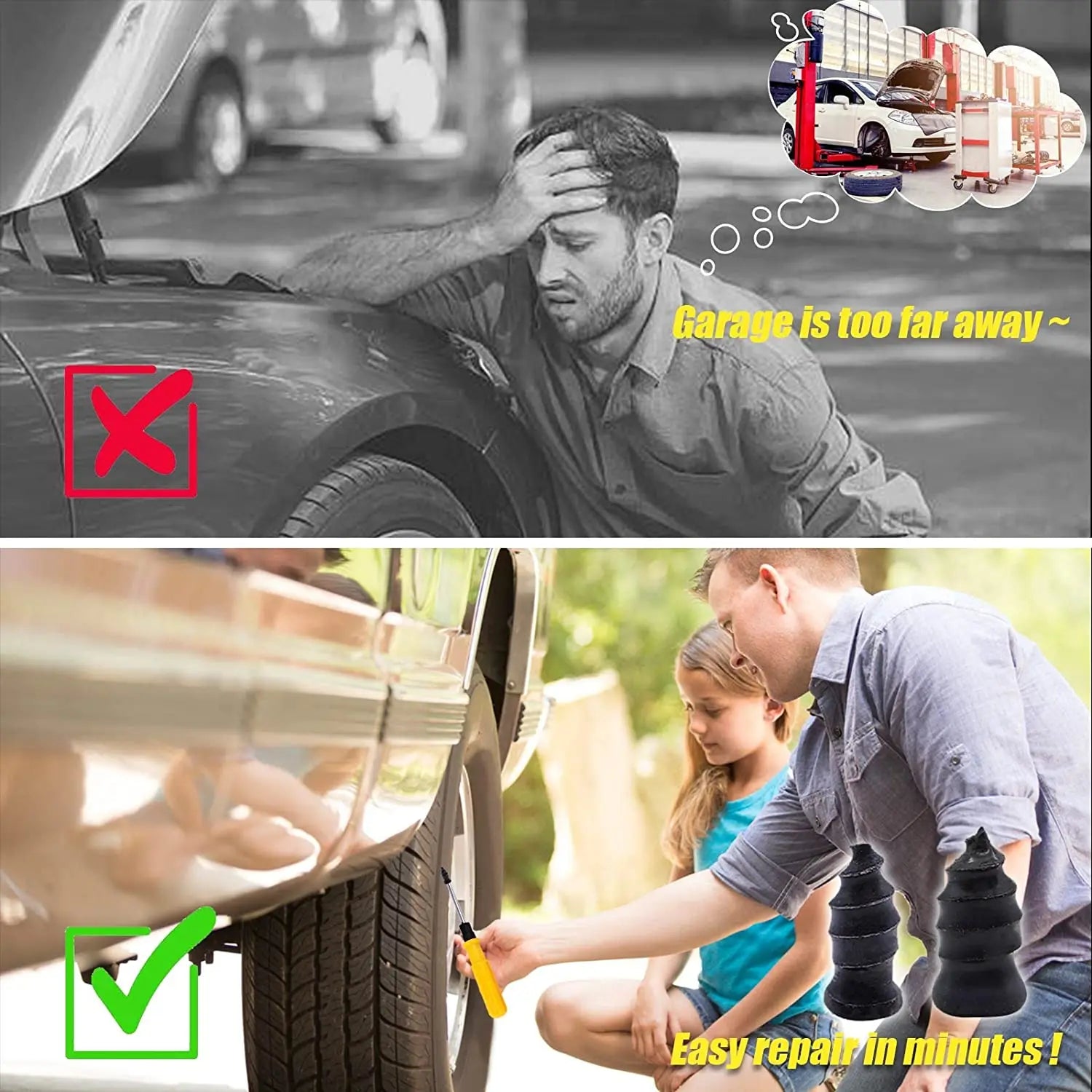 20-100PCS Car Tire Repair Nails Quick Fix Mushroom Plug Kit for Motorcycle and Electric Vehicle Vacuum Tires Car Repair Tool Oasis Select