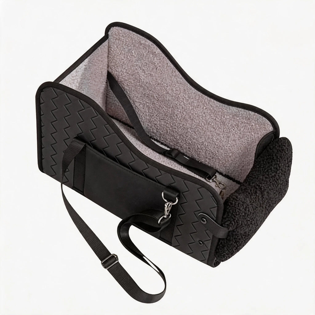 Car Dog Bed Durable Foldable Armrest Box Central Control Dog Safety Seat Portable For Truck Backseat Front Stroller Pet Supplies Oasis Select black
